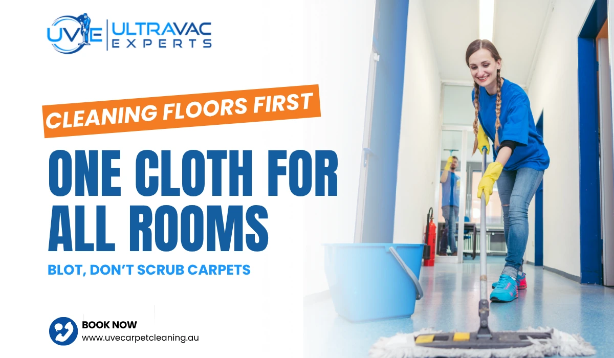 Cleaning Floors First One Cloth for All Rooms Blot, Don’t Scrub Carpets